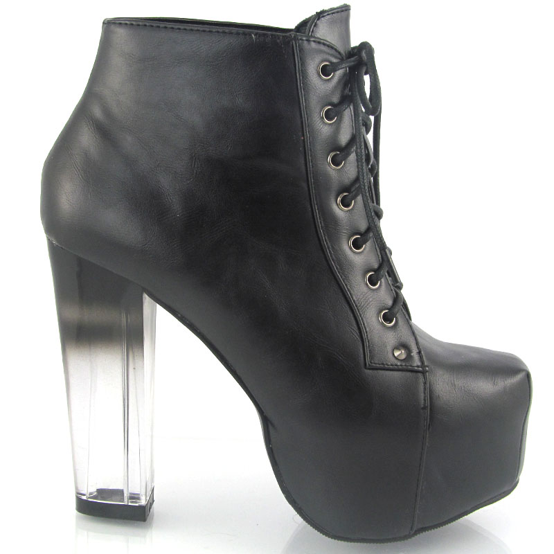 ankle boots with clear heel